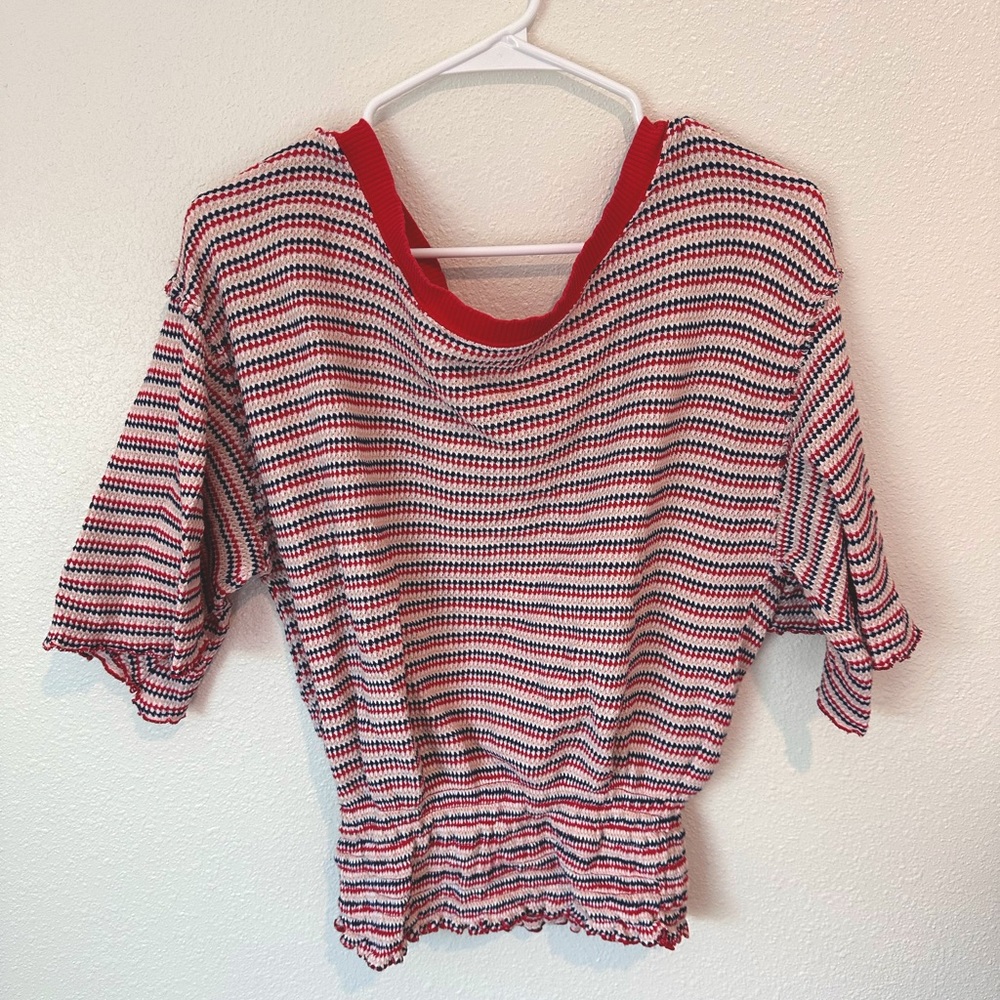 We The Free Ribbed Striped Top | Small